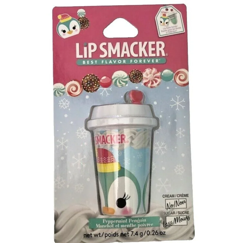 Lip Smacker Peppermint Penguin Holiday Cup Lip Balm 0.26 oz Discontinued NOS